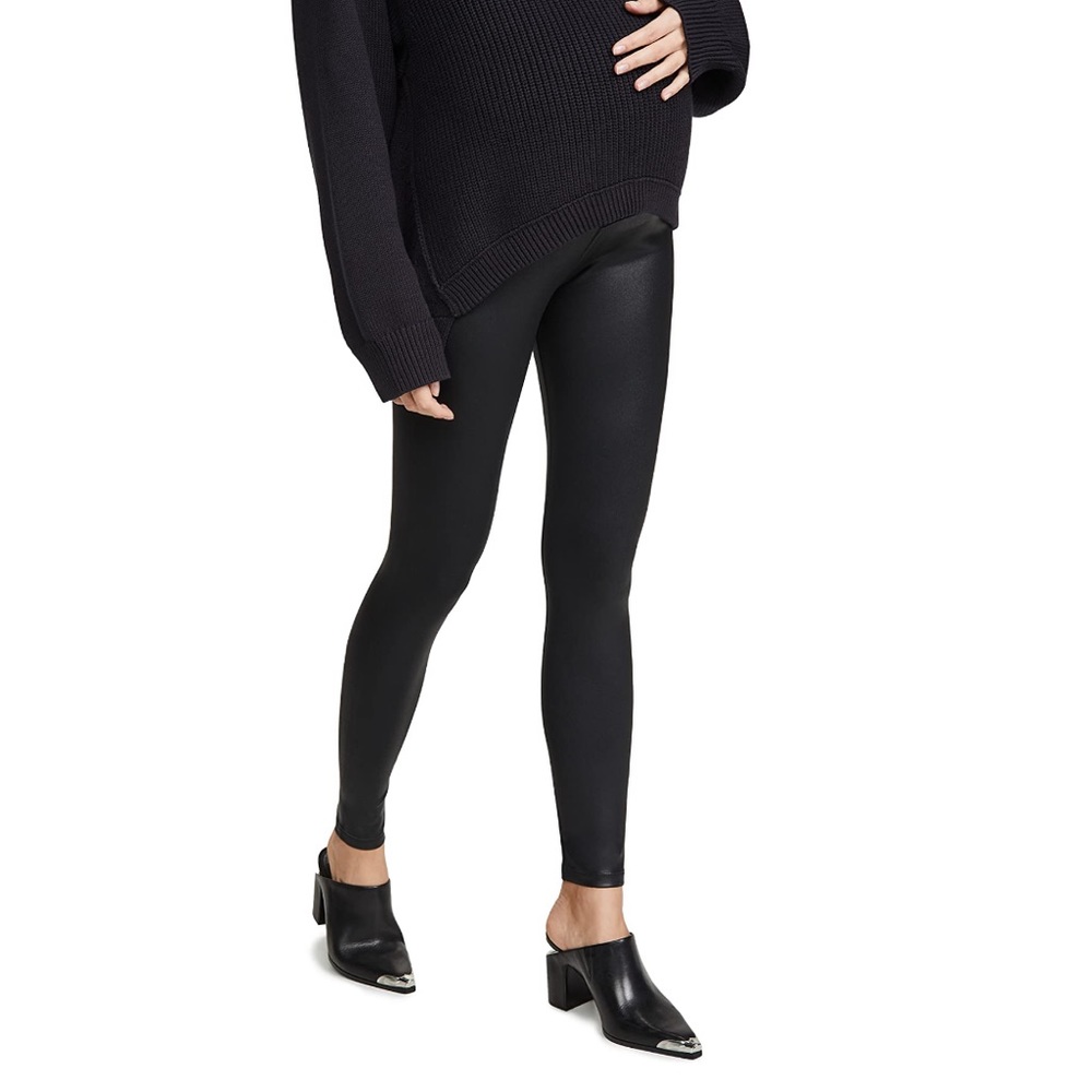 David Lerner Coated Faux Leather Maternity Legging